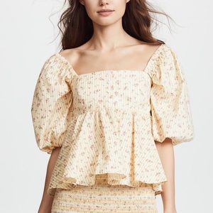 Petersyn Yellow Floral Pleated Presley Blouse